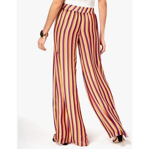 Trina Turk Wide Leg Pants Multicolor Rainbow Pull On Palazzo Size XS - Picture 2 of 13
